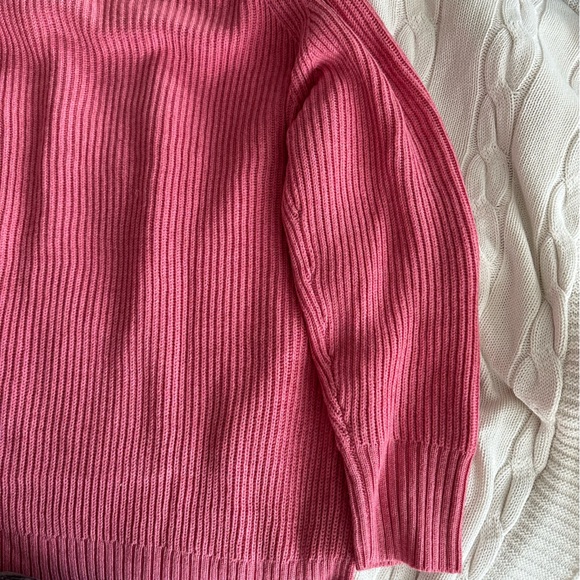 Aritzia Wilfred Free Lin Pink Sweater High Low Hem Wool Turtleneck Size L - Picture 5 of 15